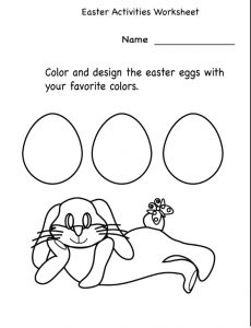 Happy Easter Activities Worksheet - Color and design the easter eggs with your favorite colors