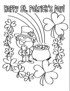 Happy St. Patrick's Day coloring pages for preschooler