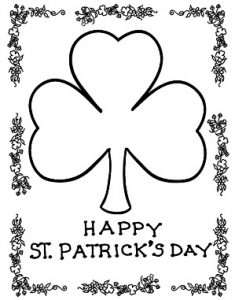 Happy St. Patrick's Day coloring pages for toddler