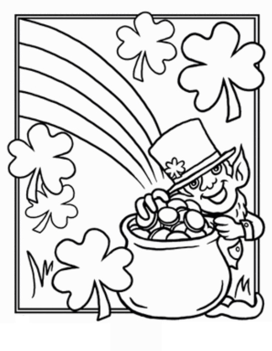 Happy St. Patrick's Day printable coloring pages for preschooler