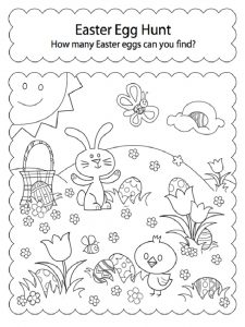 How Many Easter Eggs Can You Find Worksheet for Preschool