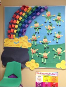 St patricks day - the golden bulletin board at the end of the rainbow