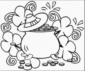 St. Patrick's Day coloring pages for preschool-gold colouring