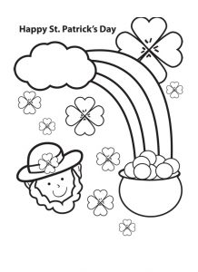 St. Patrick's Day free coloring pages for preschool
