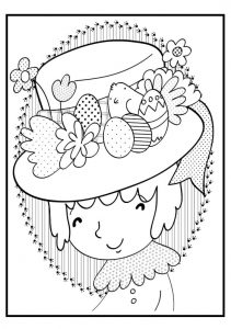bonnet coloring pages for happy easter