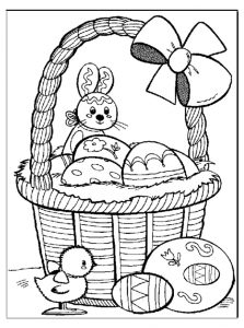 easter bunny egg coloring page for kids