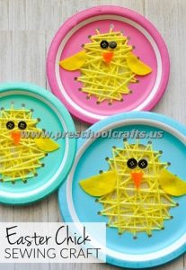 easter paper plate yarn crafts for kids