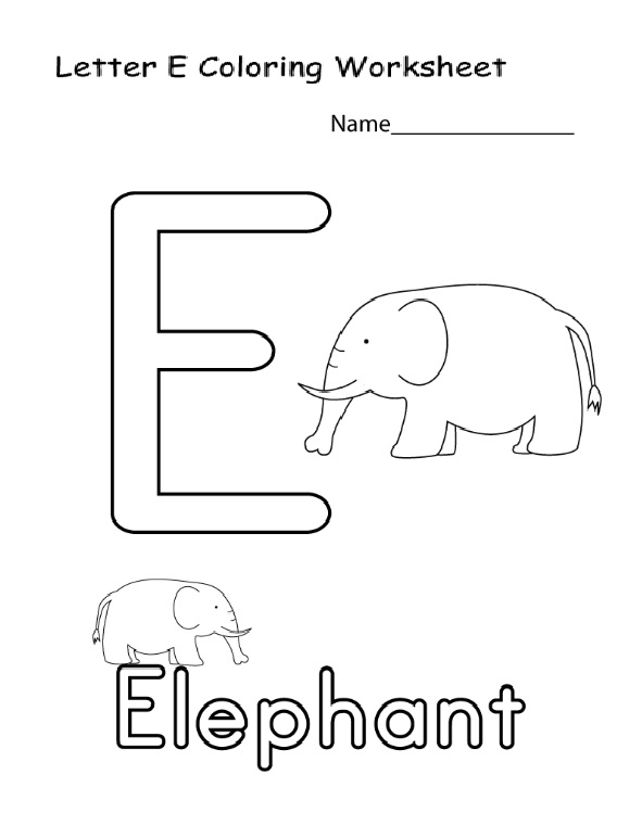 letter e coloring worksheets - Preschool Crafts