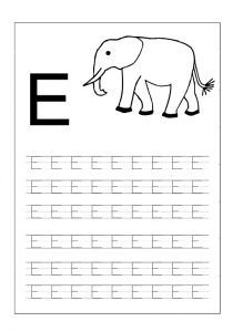 letter e worksheet for preschool
