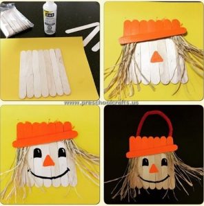 popsicle stick scarecrow craft idea