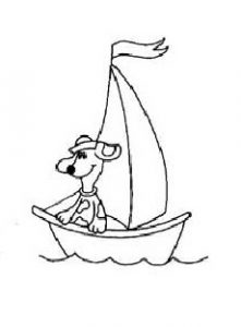 sailboat dog coloring pages for preschool and kindergarten free printable