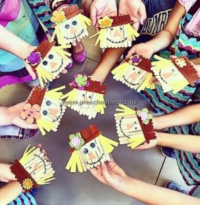scarecrow popsicle stick crafts for kids