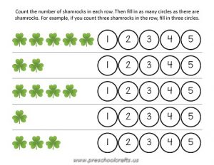 st patrick day numbers worksheets for kids
