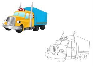 truck colored coloring pages for kindergarten and preschool free printable