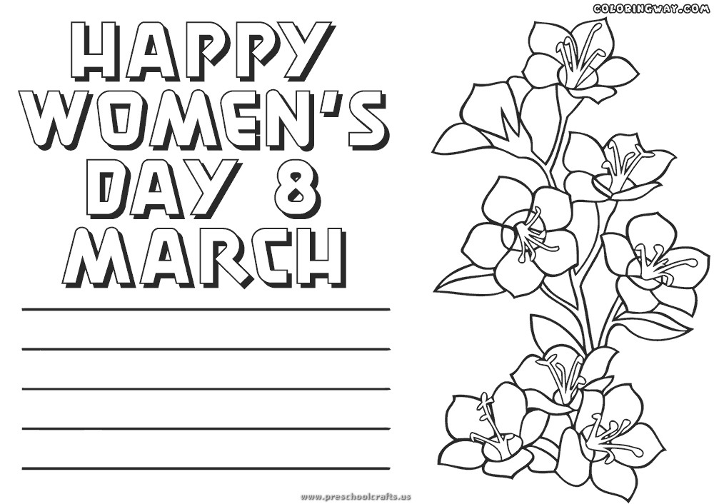 womens day coloring pages Preschool Crafts