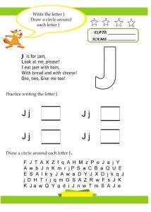 write the letter j for preschool