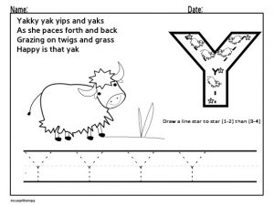 Draw the uppercase letter Y for preschoolers
