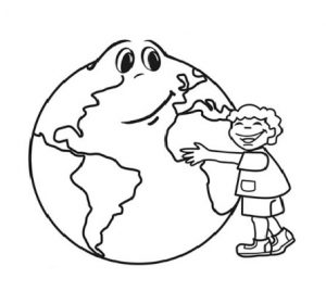 Earth Day Coloring Page for Kindergarten