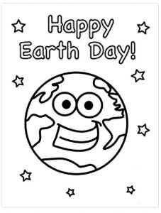 Happy Earth Day Colouring Pages for Kindergarten