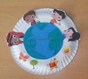 Happy Earth Day Paper Plate Craft Idea for Preschool
