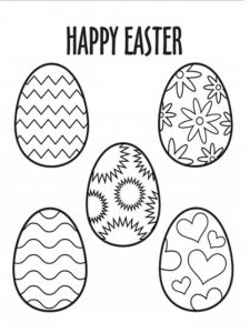 Happy Easter Egg Coloring Pages for Preschooler
