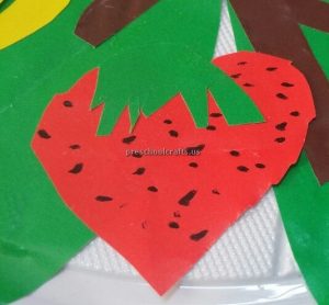 Kindergarten craft idea related to strawberry