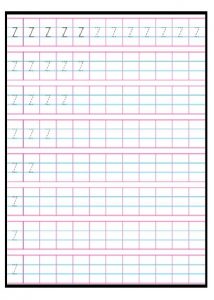 Practice tracing Line letter z worksheets for 1st grade