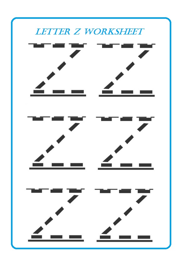 Practice tracing Line letter z worksheets for preschooler - Preschool