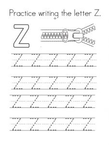 Practice writing the Capital Letter Z