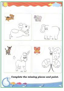 Spring theme animal worksheet for preschool