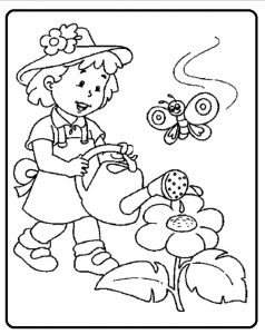 Spring theme coloring pages for preschool - free printable