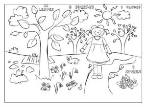 Spring theme printable coloring pages for preschool