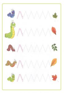 Spring theme trace line animal worksheet for preschool