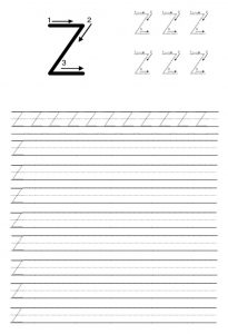 Uppercase Letter Z Trace Line Worksheet