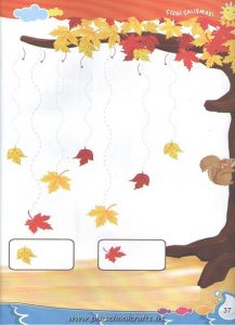 free Autumn trace line worksheets