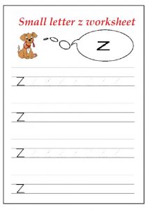 letter z worksheet for kindergarten - Practice tracing Line letter z worksheets for 1st grade