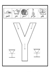 uppercase letter Y drawing for 1'st grade