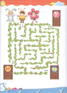 Colored maze worksheet for kindergartners