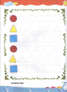 Tracing shapes worksheet for preschool and kindergarten - Free printable dot to dot shapes