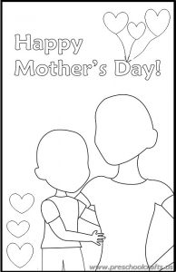 happy mothers day drawing worksheets for kids