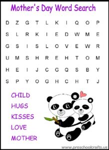 mothers day word search mazes kids worksheets