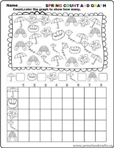 preschool spring graph worksheets