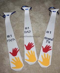 Happy Father's Day white tie Craft Ideas for Preschool and Kindergarten
