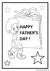 Father's Day Coloring Page for Pre school and Kindergarten