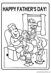 Father's Day Colouring Pages for Pre school and Kindergarten