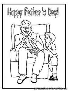 Happy Fathers Day Coloring Pages for Pre-school and Kindergarten