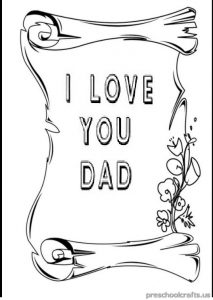 I Love You Dad Coloring Pages for Preschool