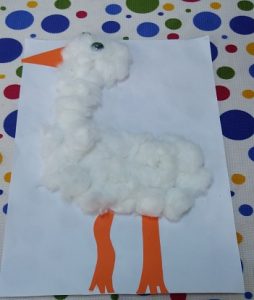 Cotton stork craft ideas for preschool and kindergarten