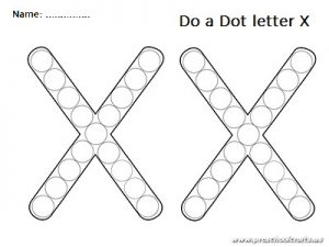 Do a dot uppercase letter x worksheet