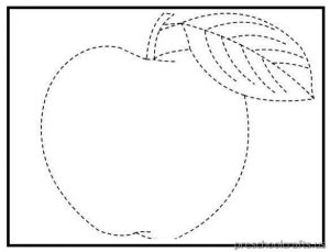printable trace the line apple for prechool